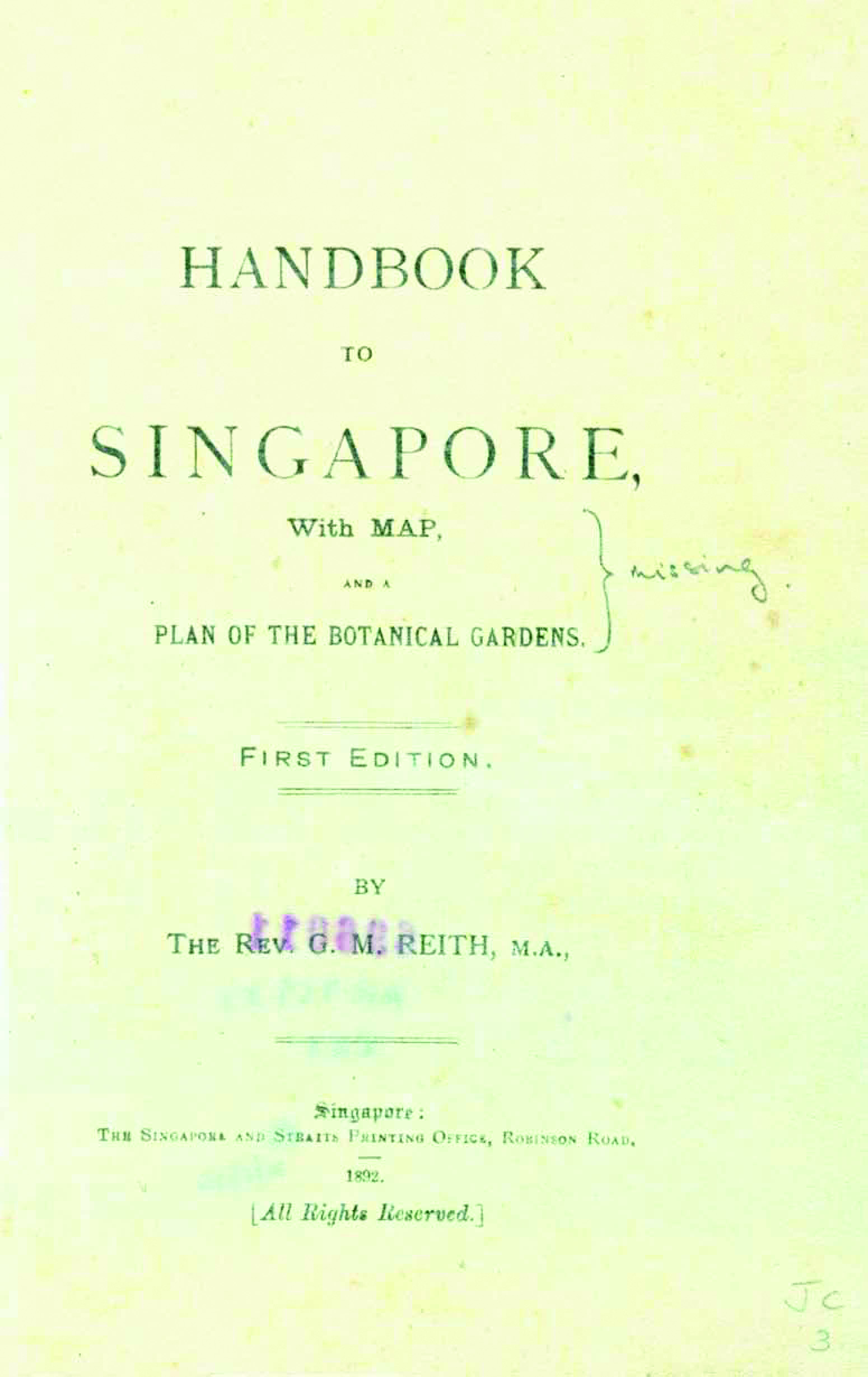 Early Tourist Guidebooks to Singapore: The Handbook to Singapore (1892)